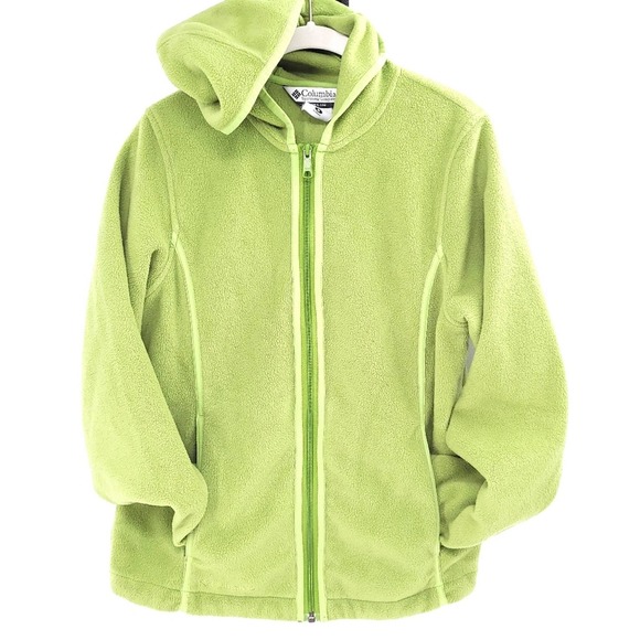 Columbia Lime Green Fleece Zip Jacket | Medium - Picture 1 of 6